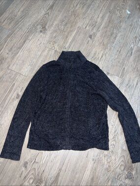 Barefoot Dreams Charcoal Gray Zip Front Cozy Jacket